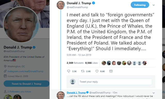 BLEMME: Donald Trumps tweet ble ikke helt som planlagt. Det var det flere som la merke til. Foto: NTB Scanpix BLEMME: Donald Trumps tweet ble ikke helt som planlagt. Det var det flere som la merke til. Foto: NTB Scanpix